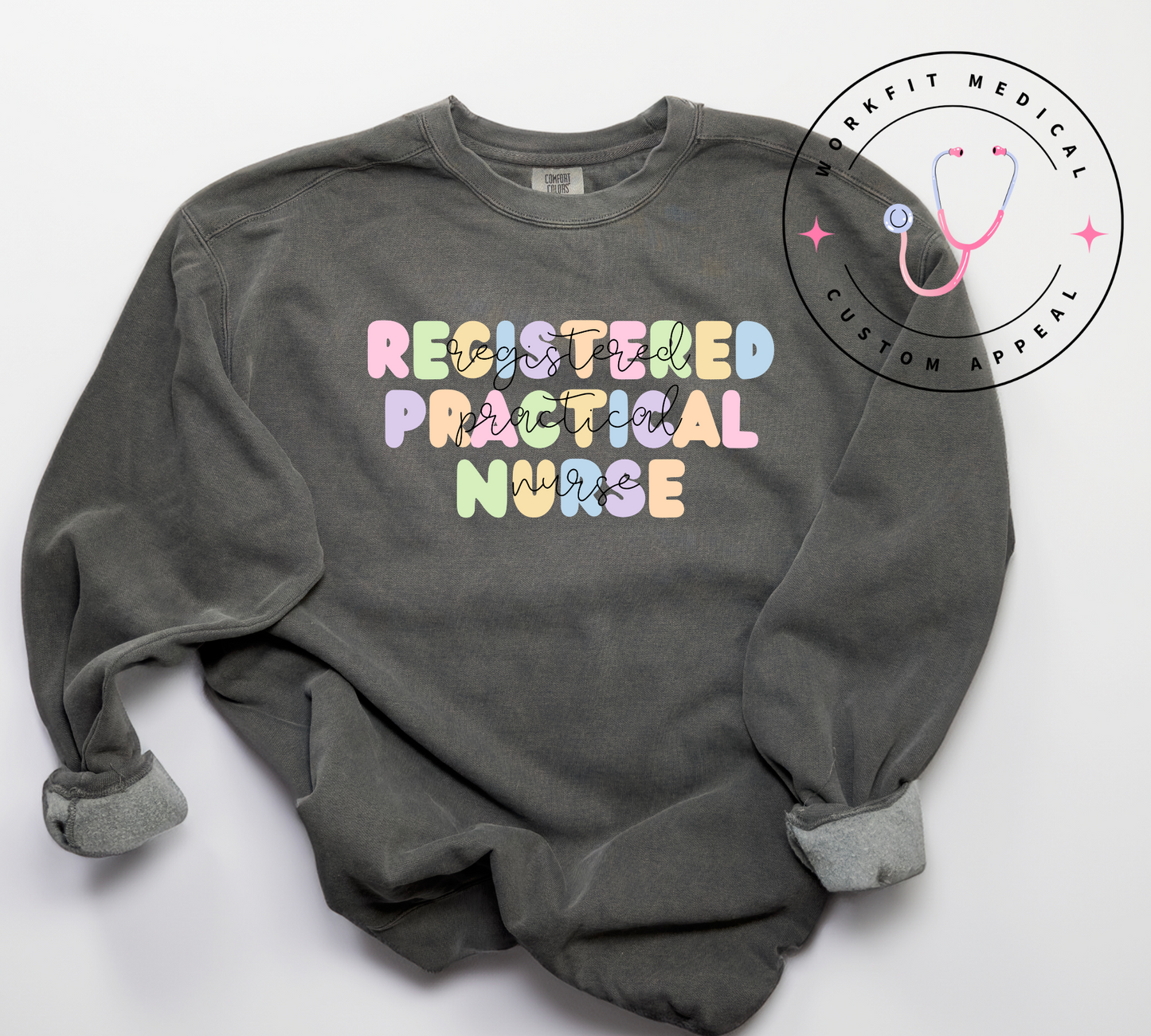 Pastel RN/RPN Comfort Color Crews