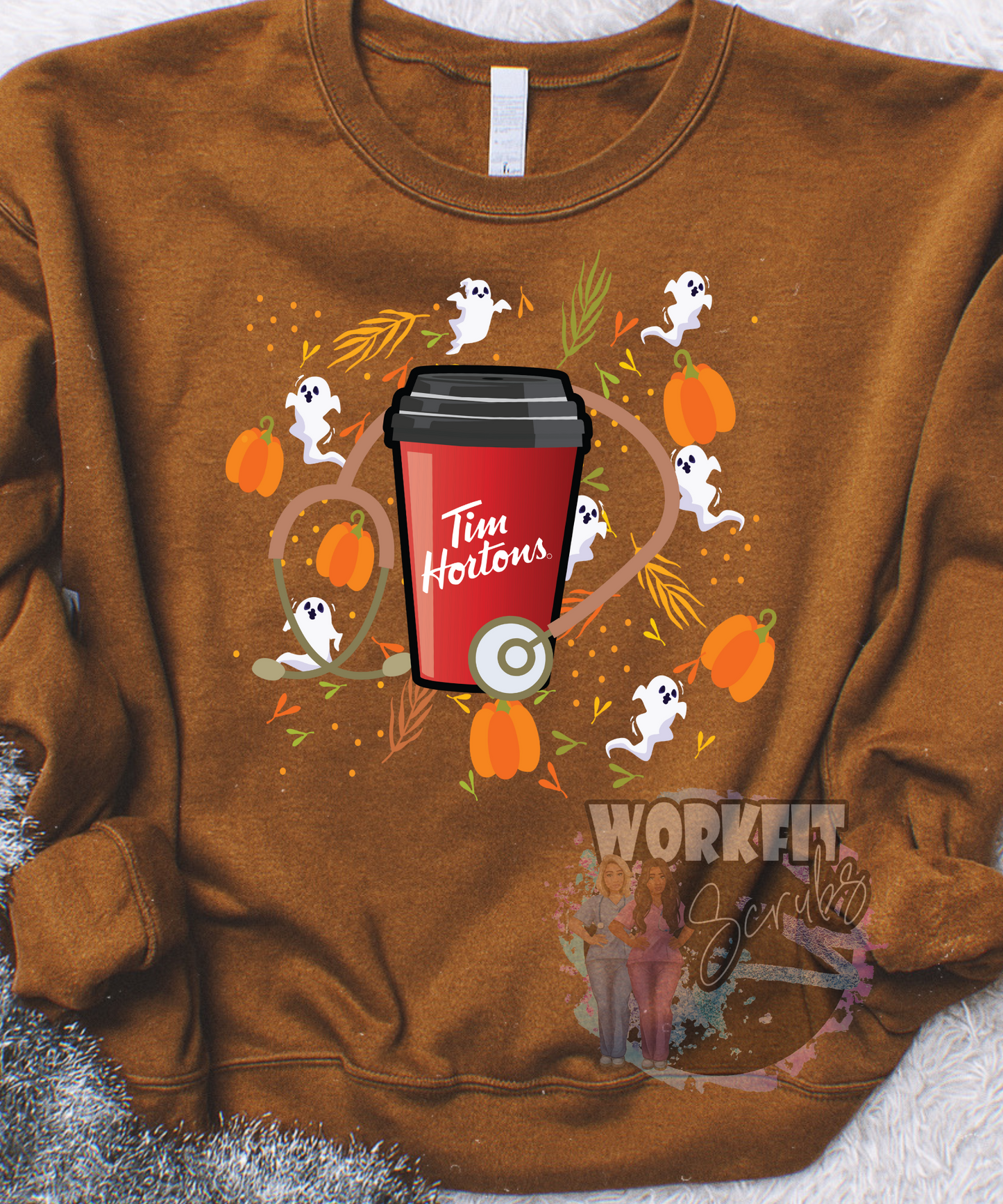 Fall Caffeine Health care Crewneck