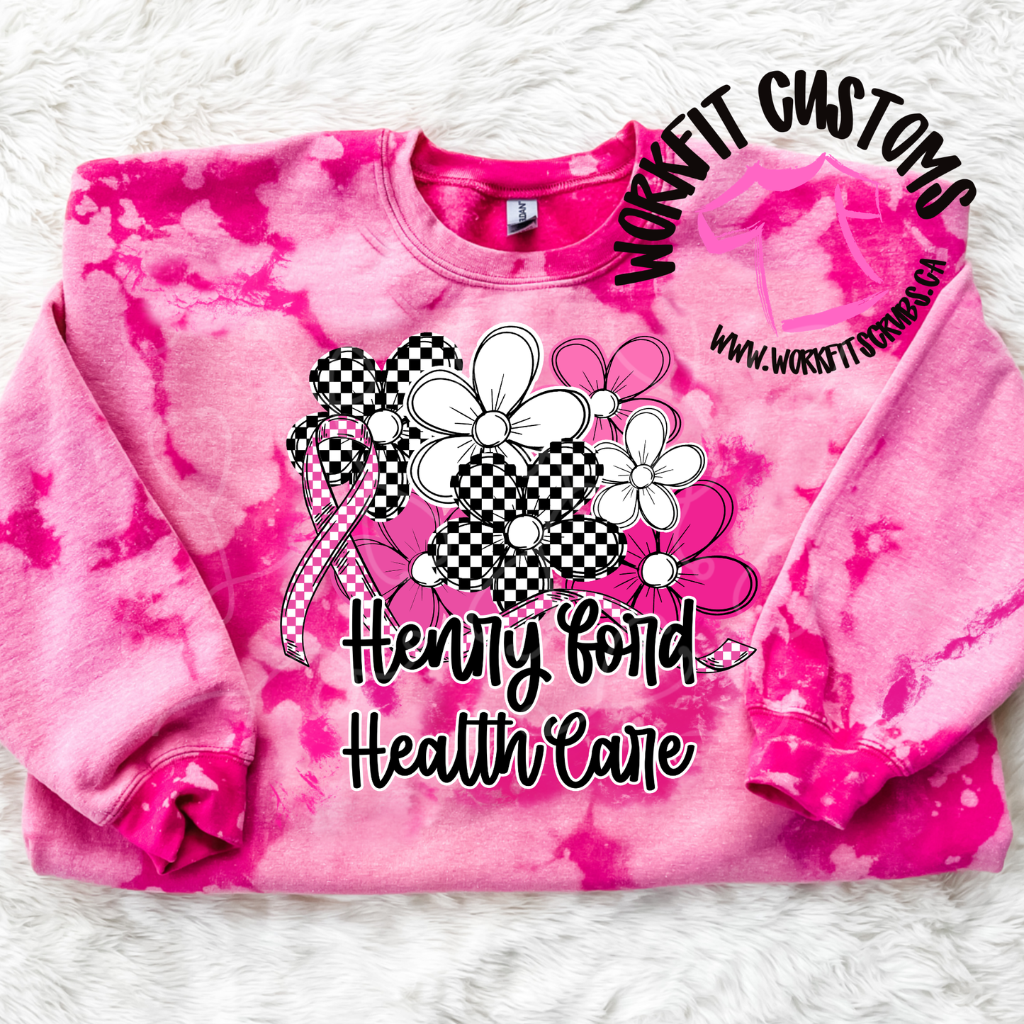 Henry Ford Acid Dye Breast Cancer awareness Crewneck