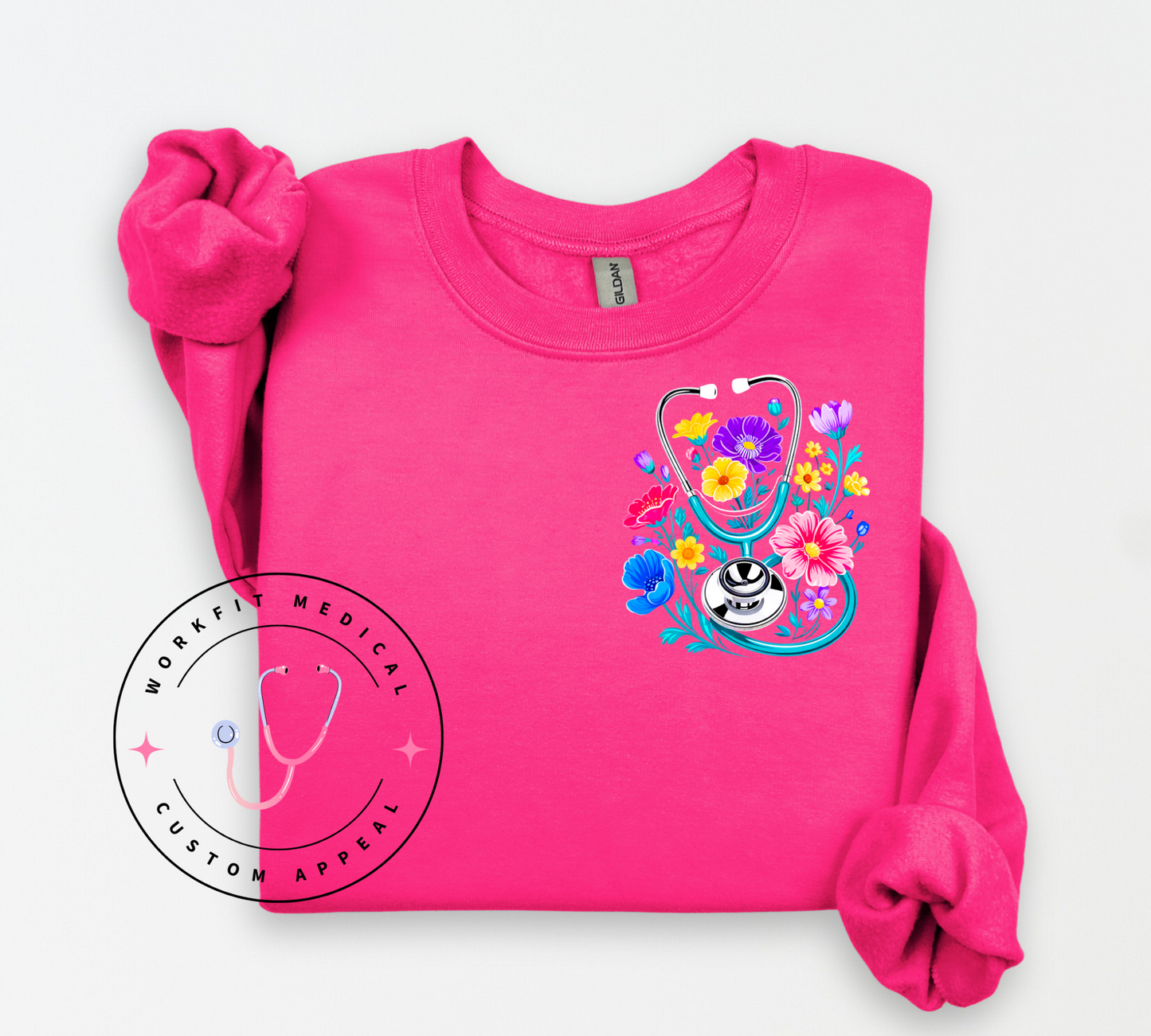 Floral Stethoscope Crewneck