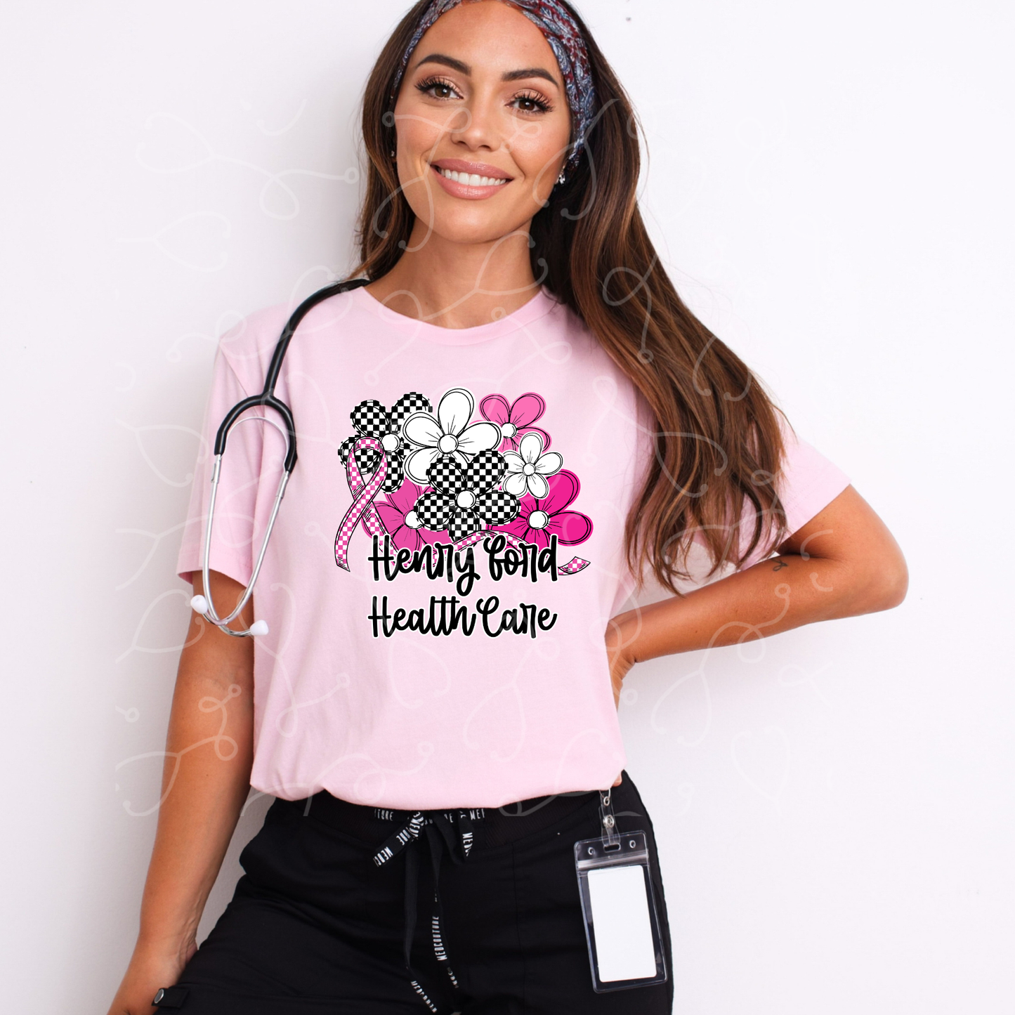 HFHC Floral Breast Cancer Awareness T-Shirt