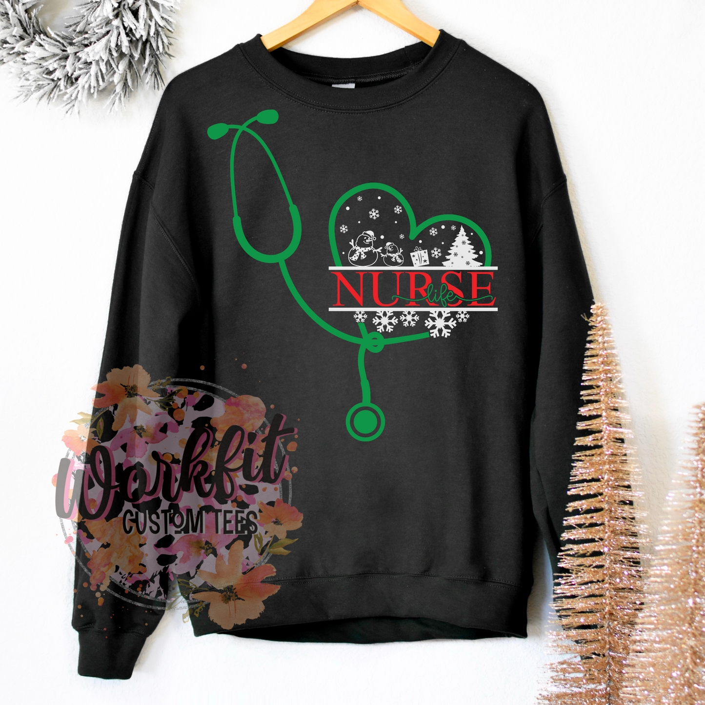 Nurse Holiday Stethoscope Crewneck
