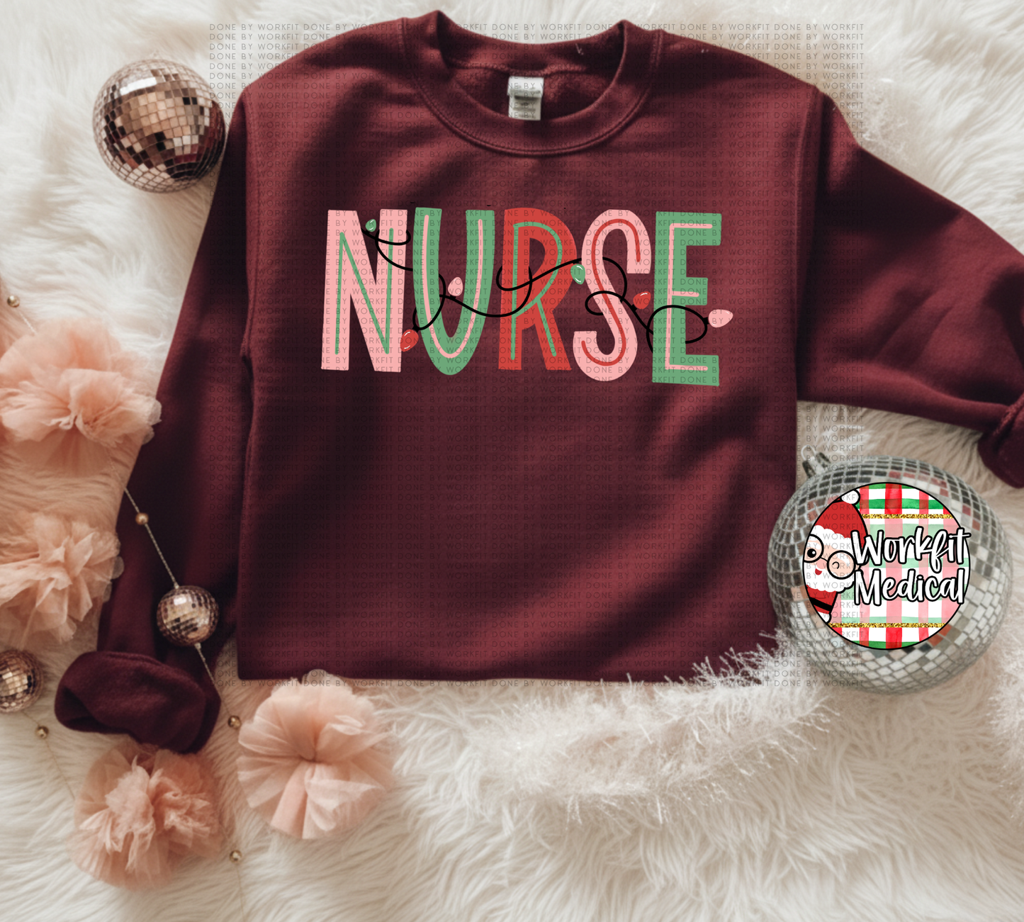 Nurse Holiday Lights Crewneck