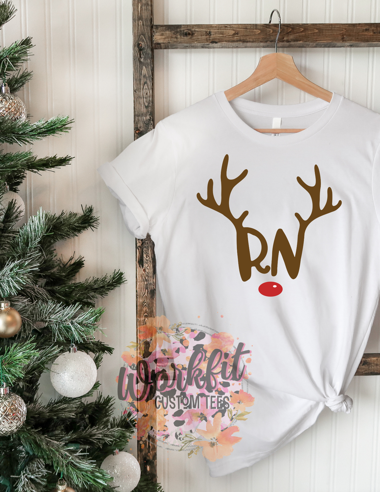 RN Reindeer Holiday Tee
