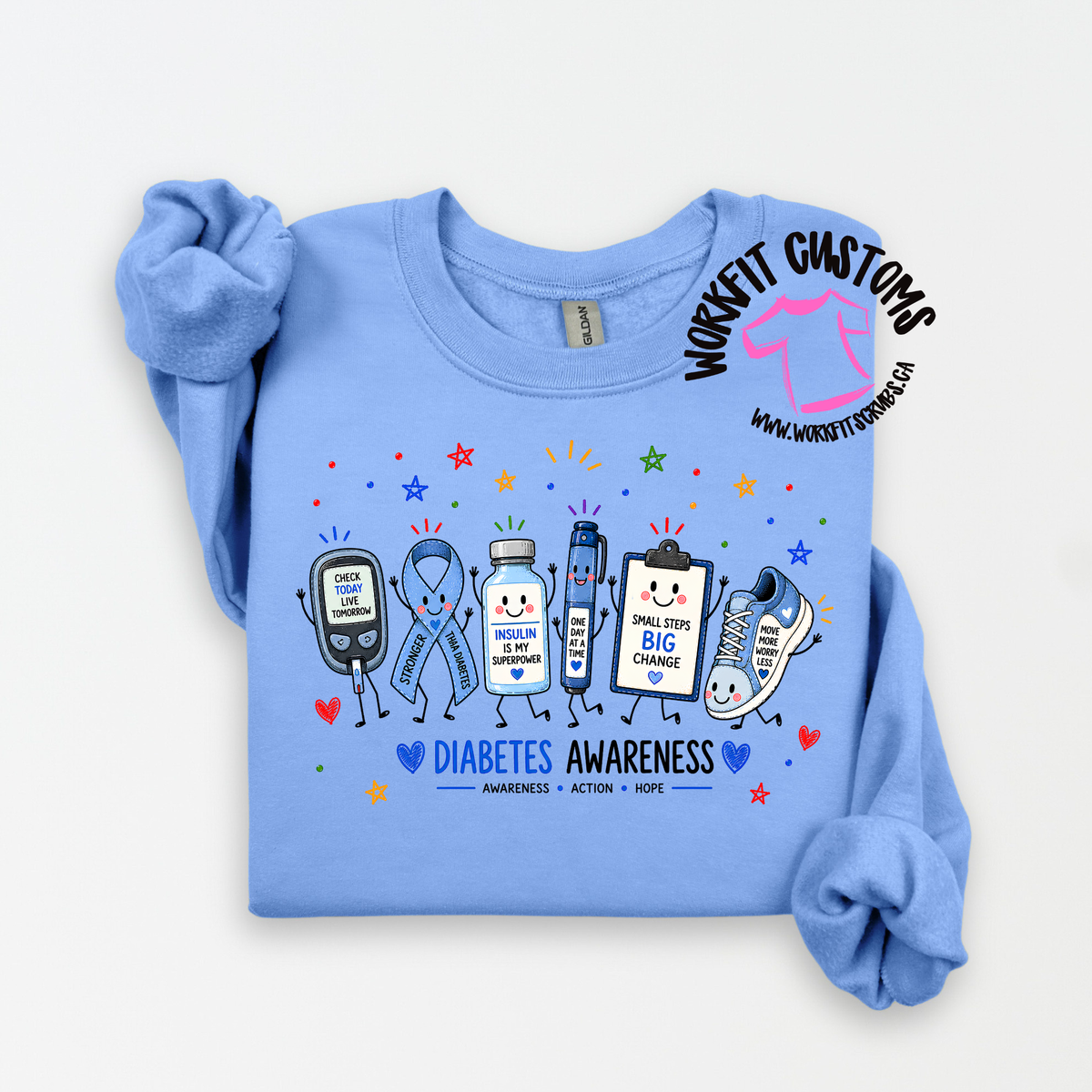 Diabetes Awareness Doodle Crewneck