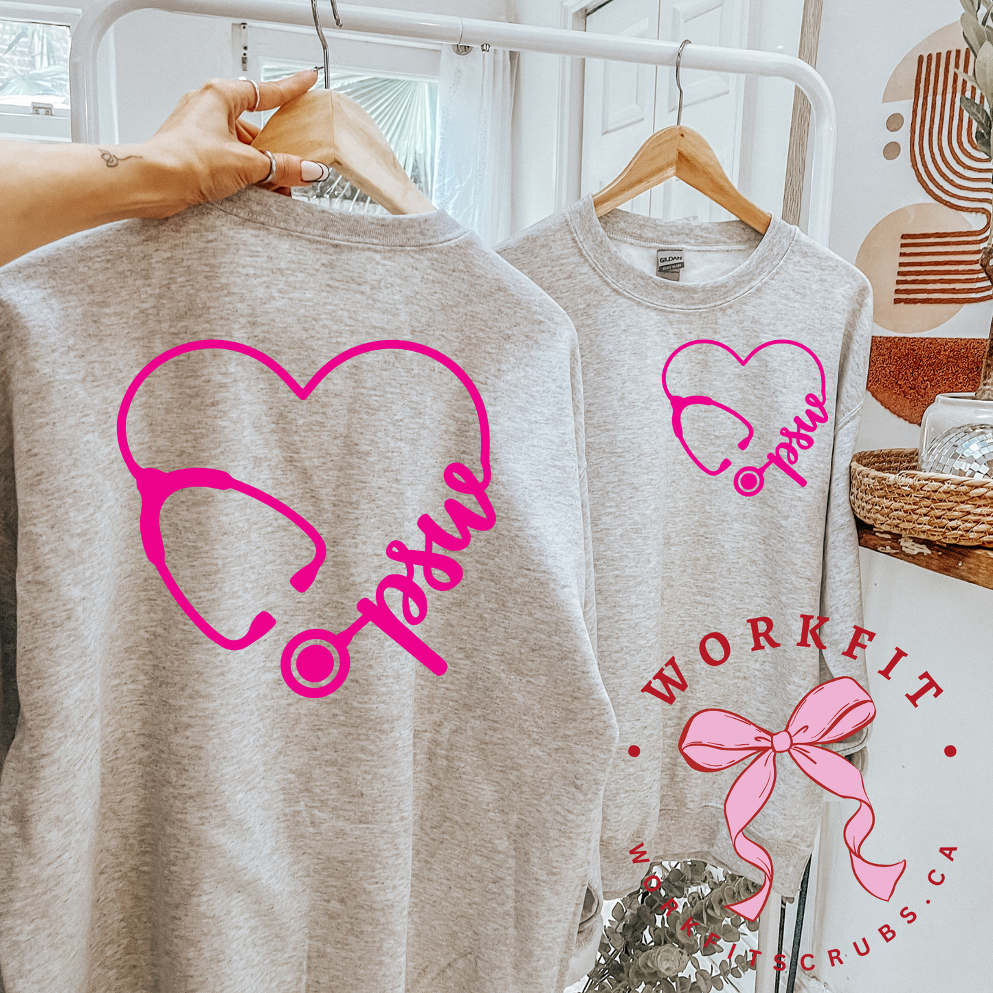 Doubled Sided PSW Heart Stethoscope Crewneck