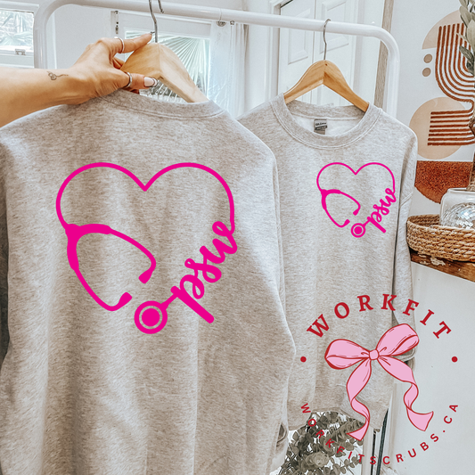 Doubled Sided PSW Heart Stethoscope Crewneck