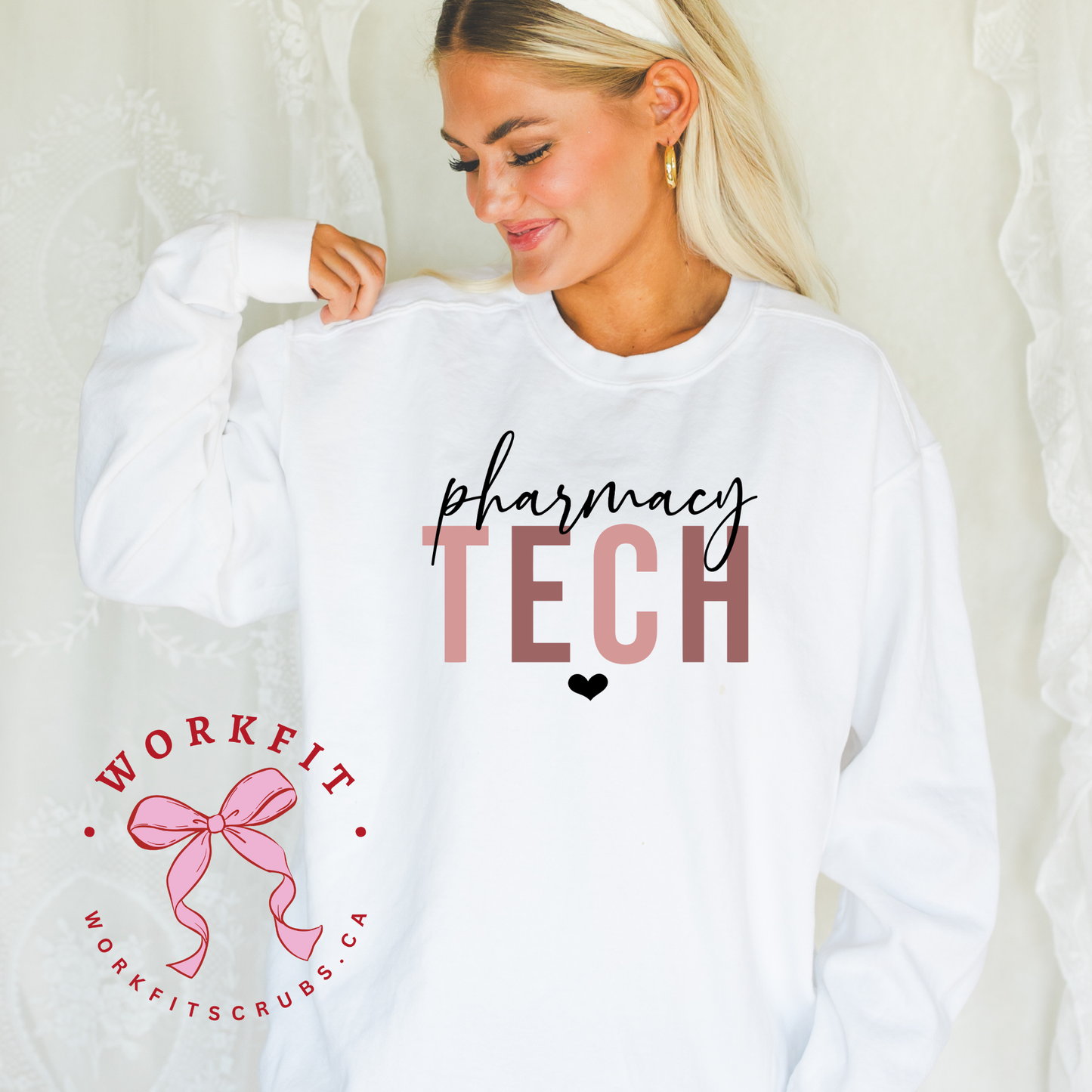 Pharmacy Tech Heart Crewneck