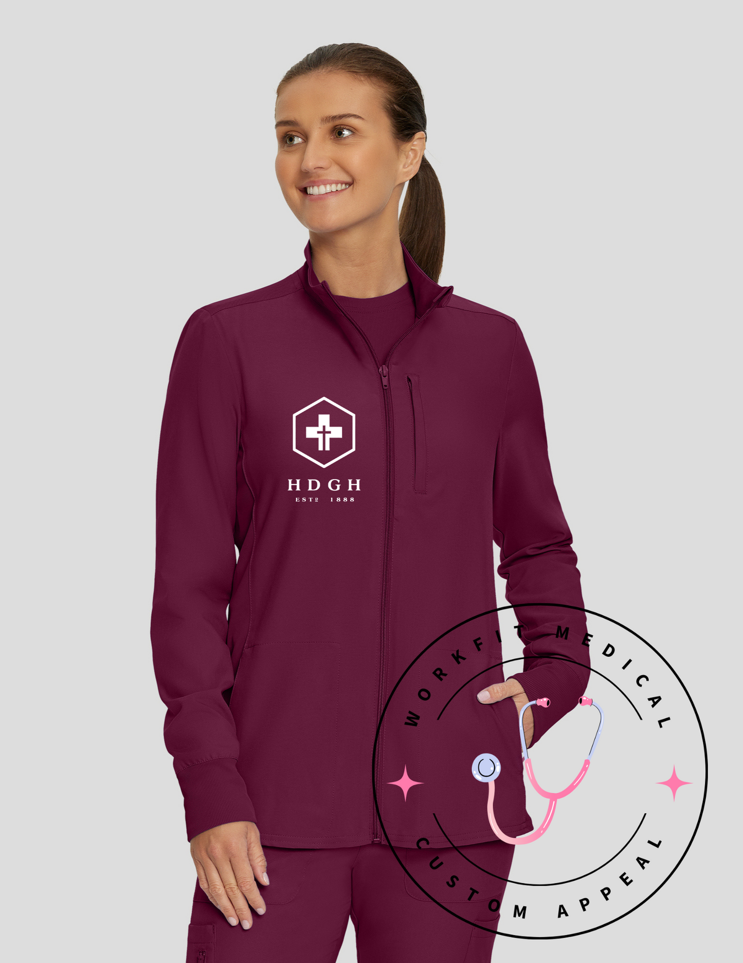 HDGH 3 Pocket Scrub Jacket