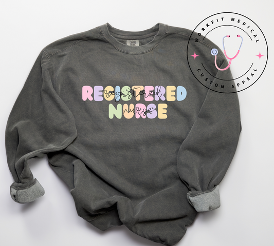 Pastel RN/RPN Comfort Color Crews