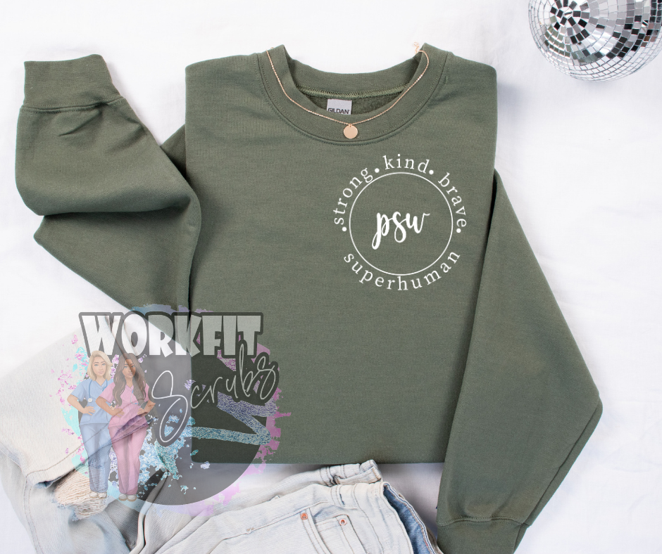 Oversized PSW circle of words Crewneck
