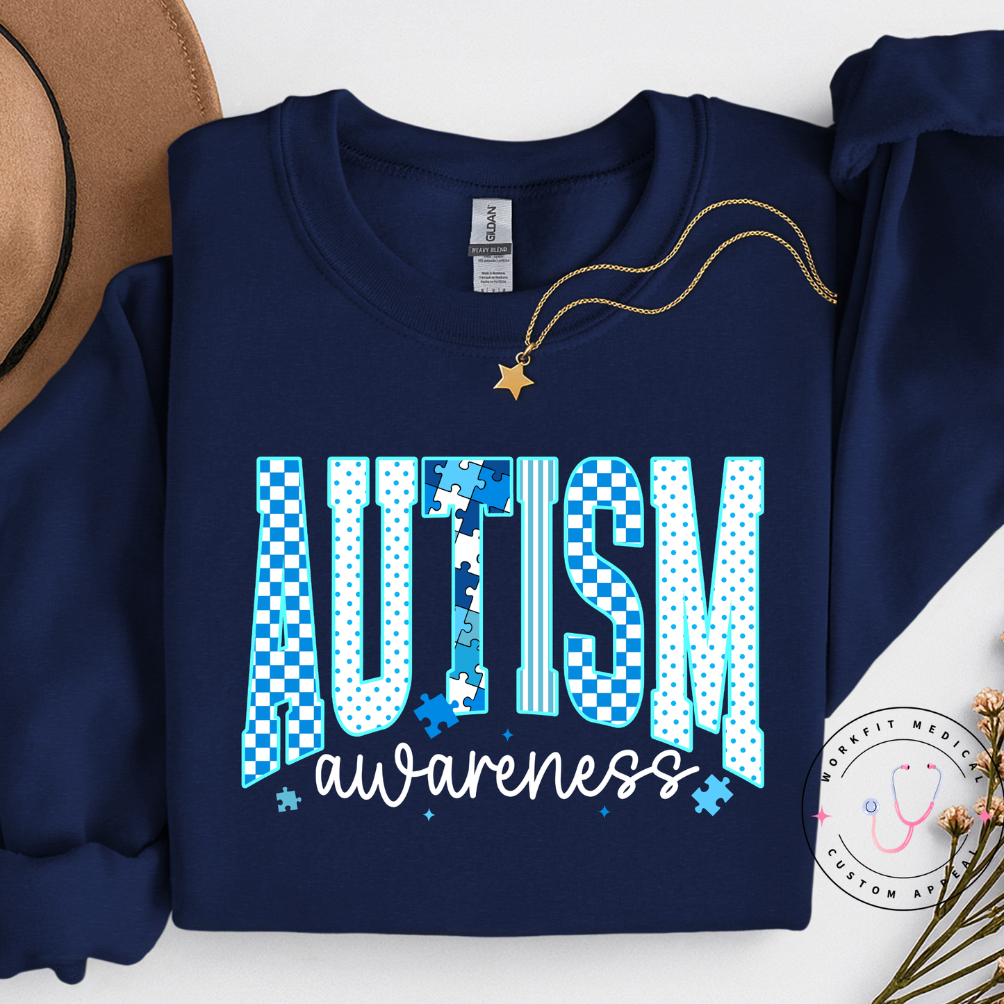 Autism Awareness Navy Crewneck