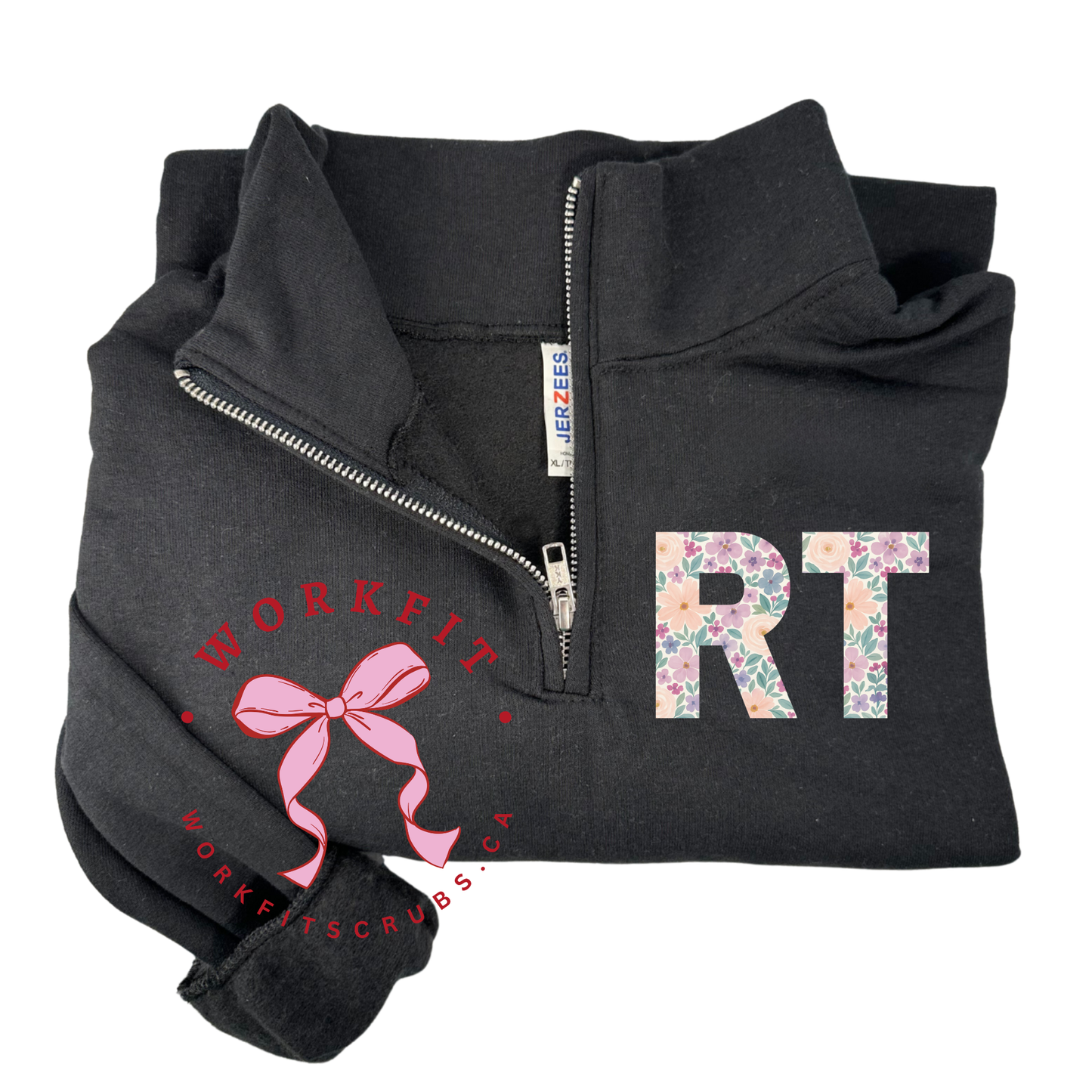RT floral 1/4 Zip Sweater