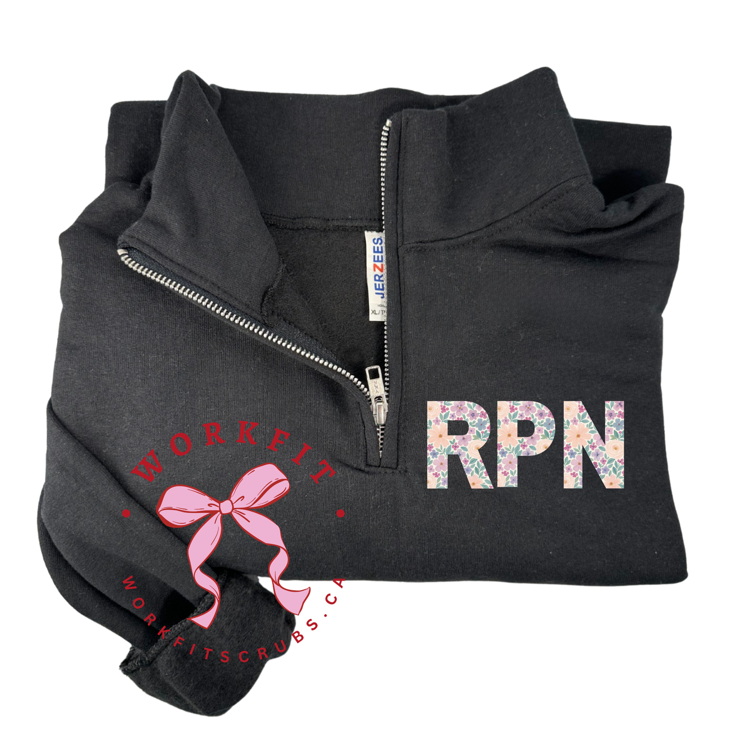 RN / RPN Floral 1/4 Zip Sweaters