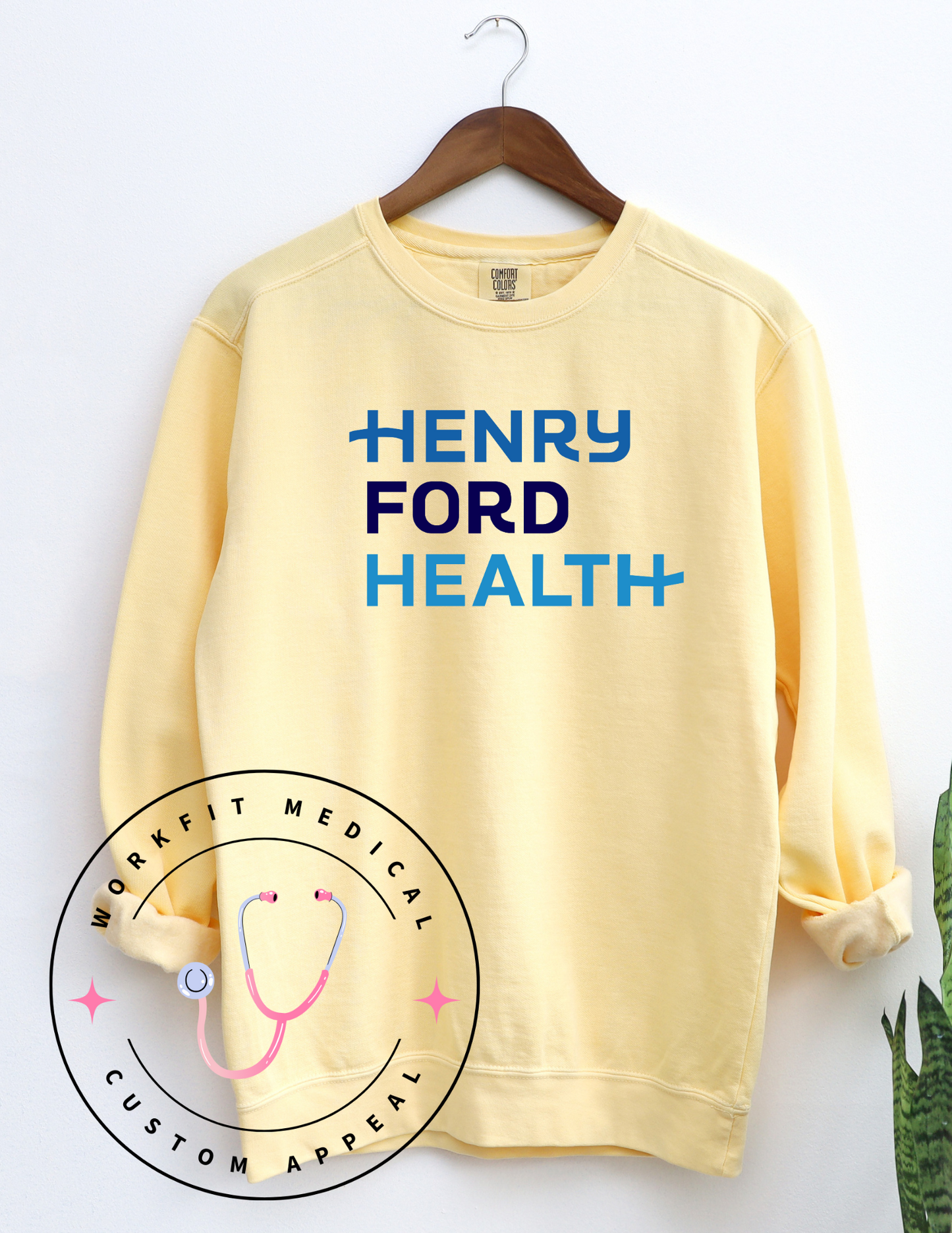 Henry Ford Health Comfort Color Crewnecks- Beach Colors