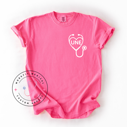UNE stethoscope CC Tee