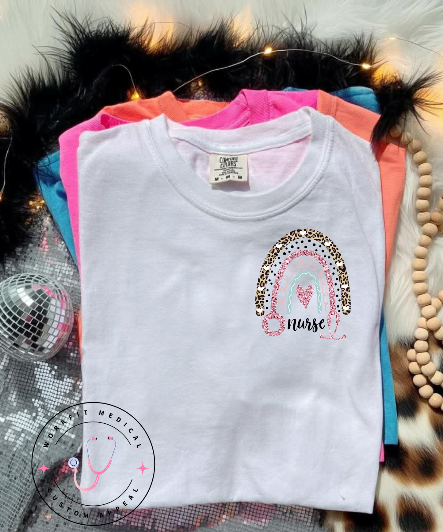 Nurse Glitter Pocket Tee