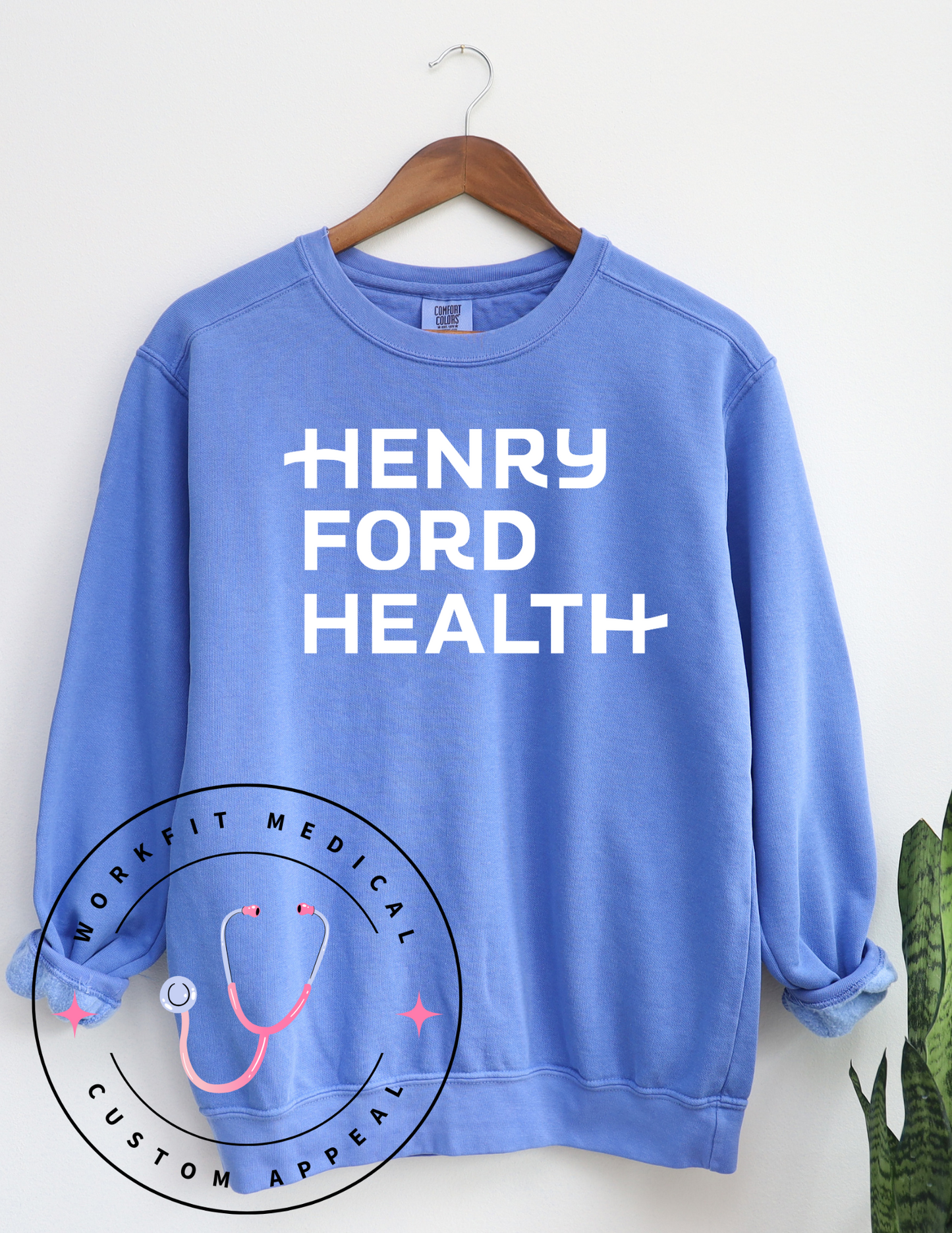 Henry Ford Health Comfort Color Crewnecks- Beach Colors