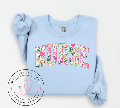 Varsity Floral Nurse Crew