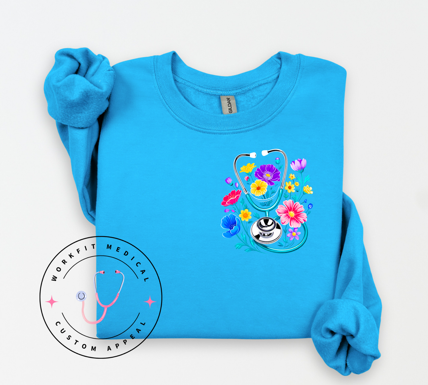 Floral Stethoscope Crewneck