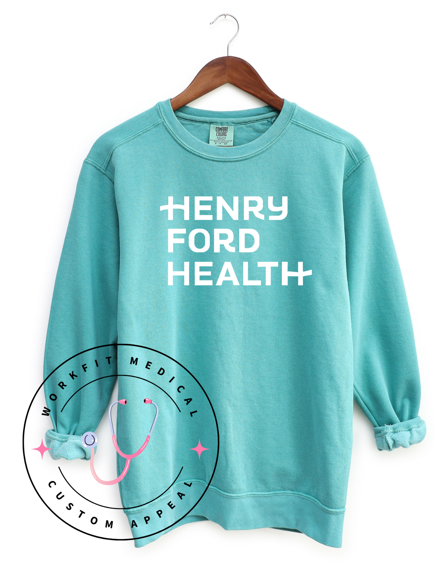 Henry Ford Health Comfort Color Crewnecks- Beach Colors