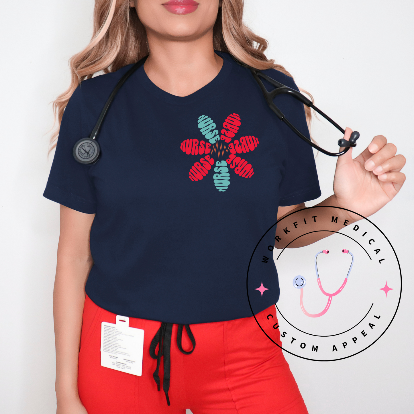 Oversized Bella Canvas Flower Nurse