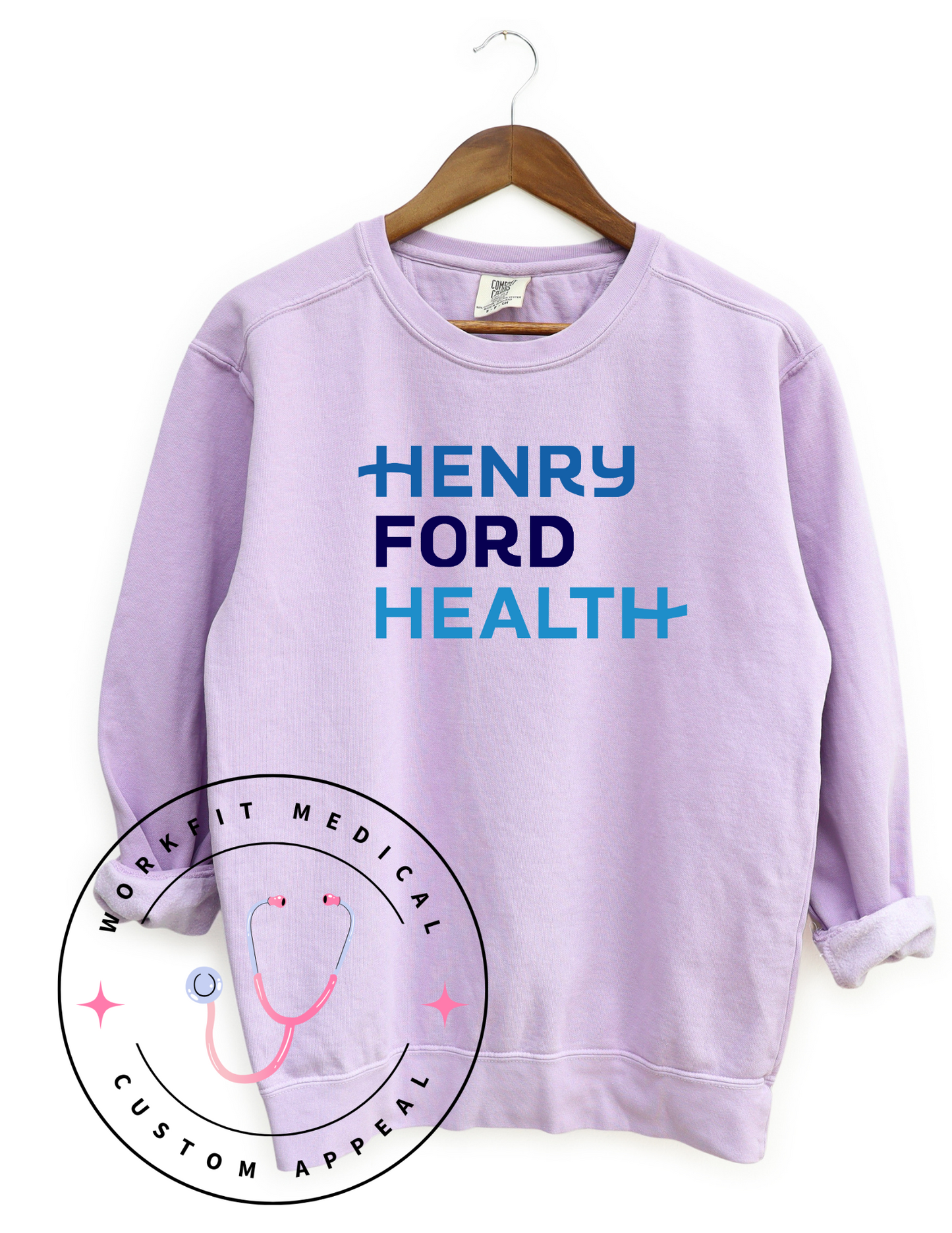Henry Ford Health Comfort Color Crewnecks- Beach Colors