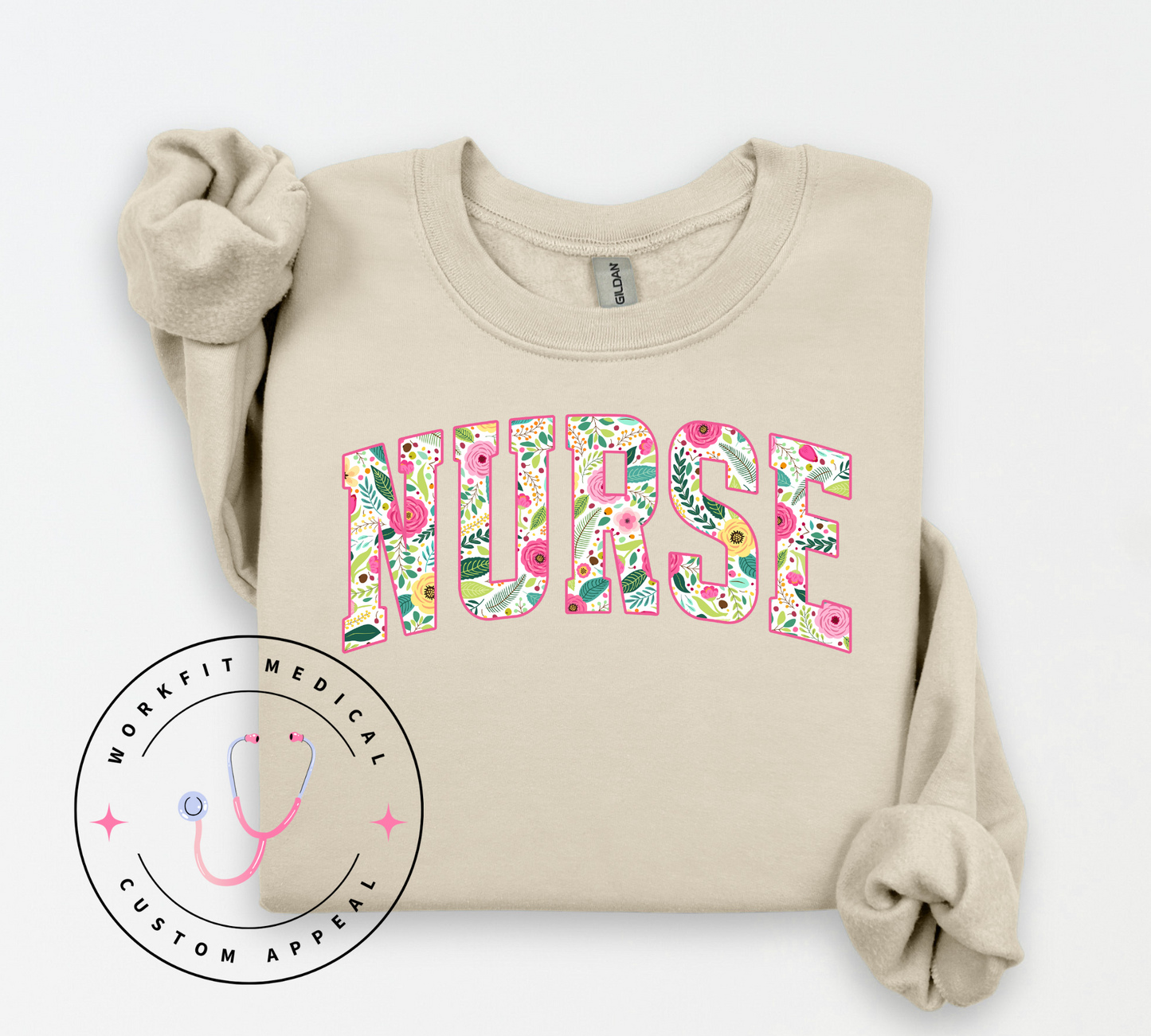 Varsity Floral Nurse Crew