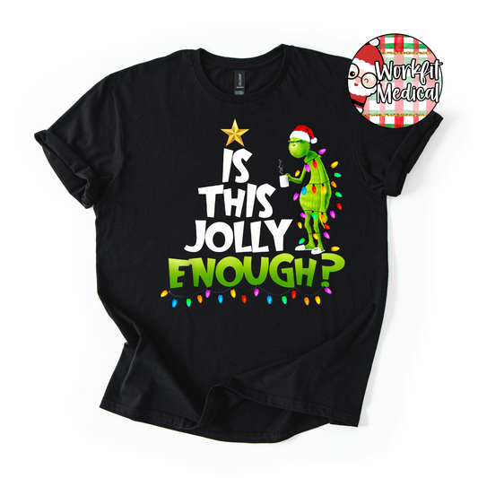 Jolly Enough Grinch Black T-Shirt