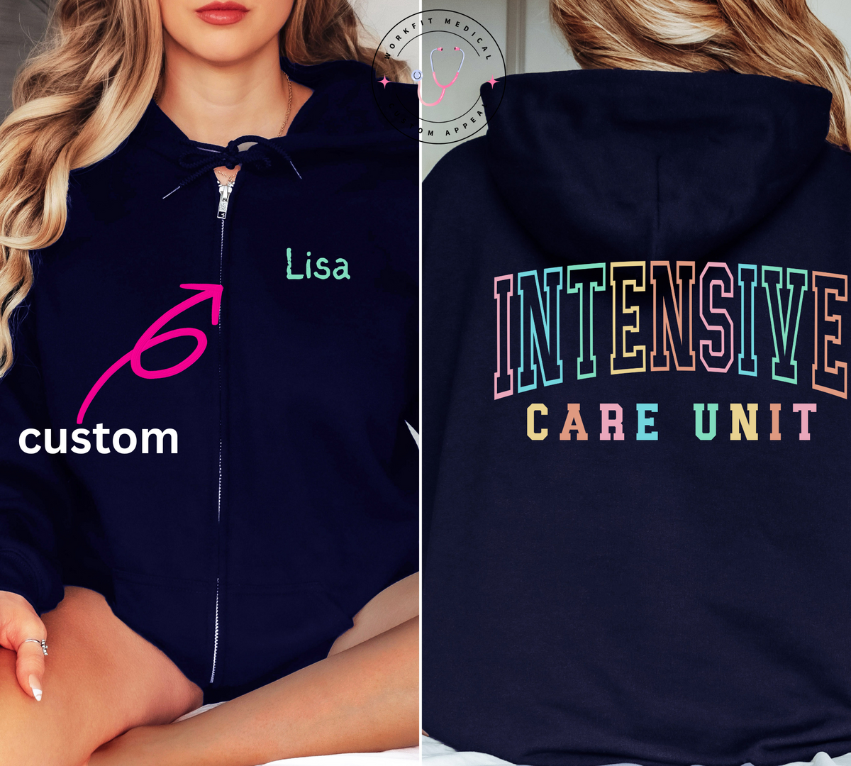 ICU Full Zip Up Hoodies