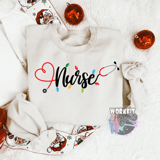 Nurse Holiday Stethoscope Crewneck