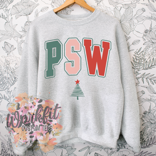 Retro Holiday PSW Tree Crewneck