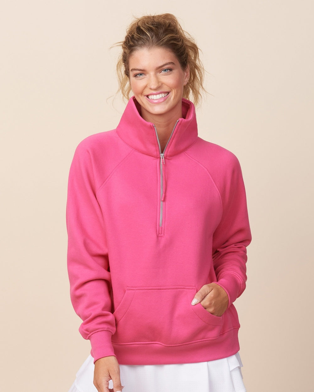 Ladies Boxy Half Zip Fleece