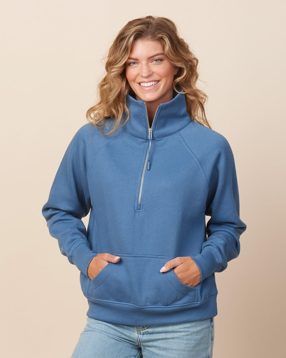 Ladies Boxy Half Zip Fleece