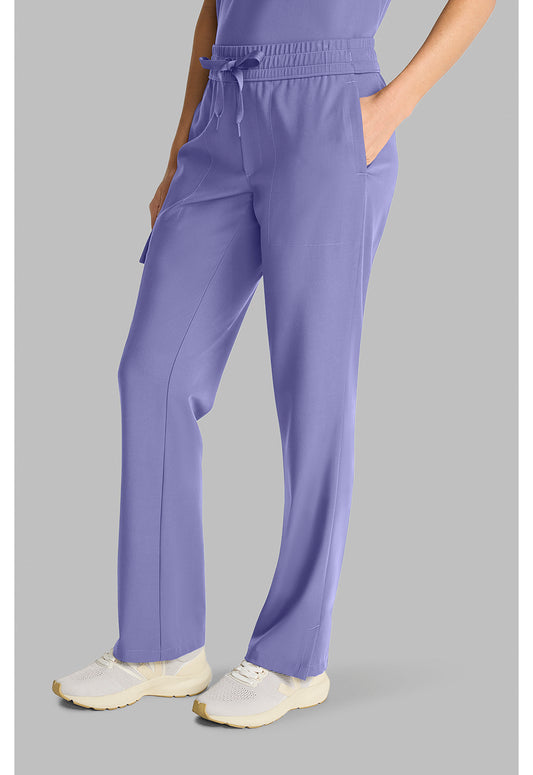 Mid Rise Drawstring Straight Leg in Persian Violet