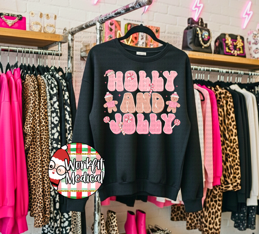 Holly & Jolly Black Crewneck