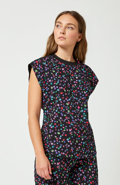 Printed Dolman Top in SPARKLING JEWELS