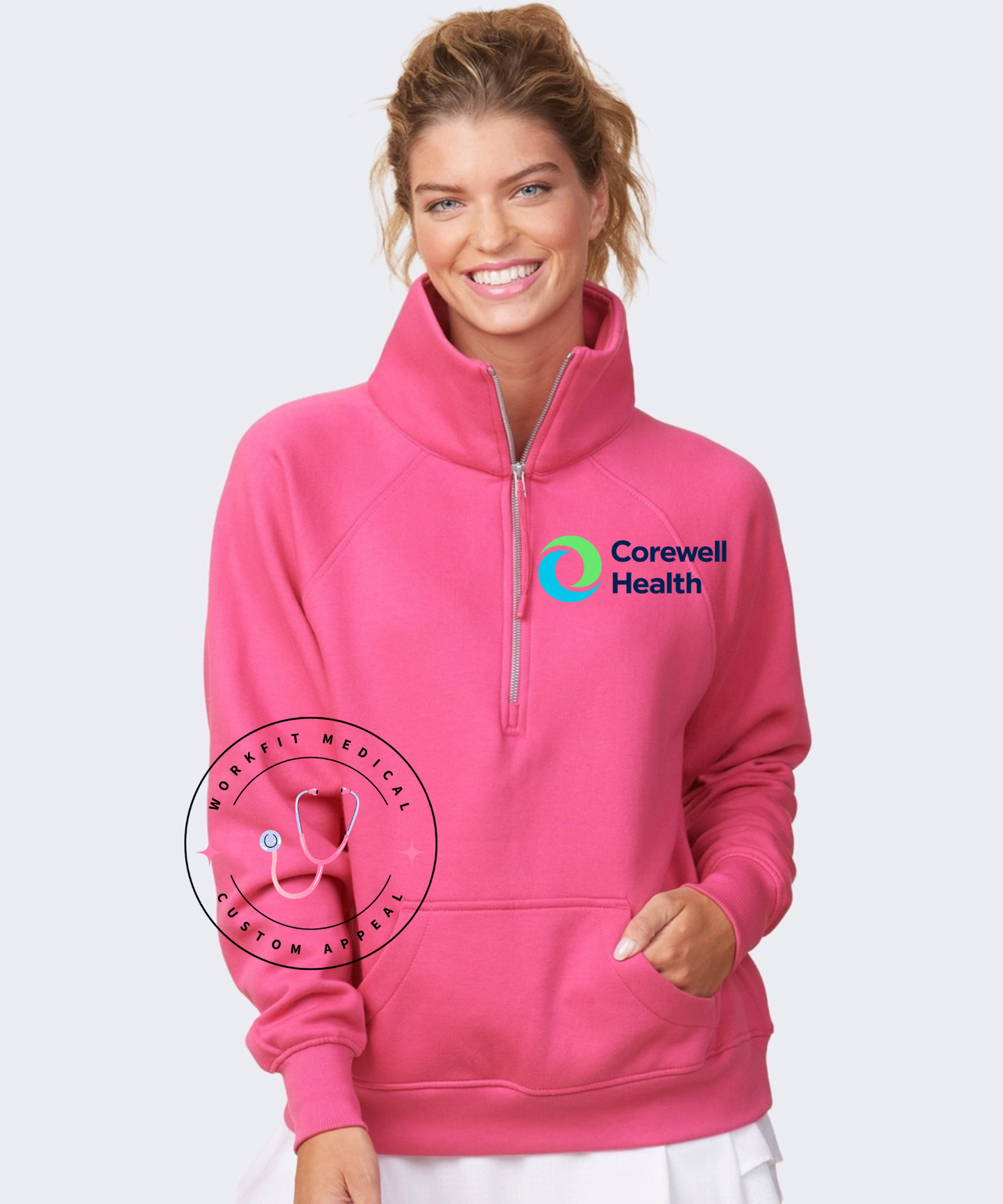 Corewell Health Ladies Boxy Half Zip Fleece