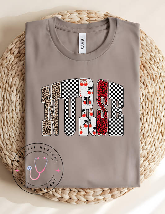 Nurse Doodle Cherry Tee