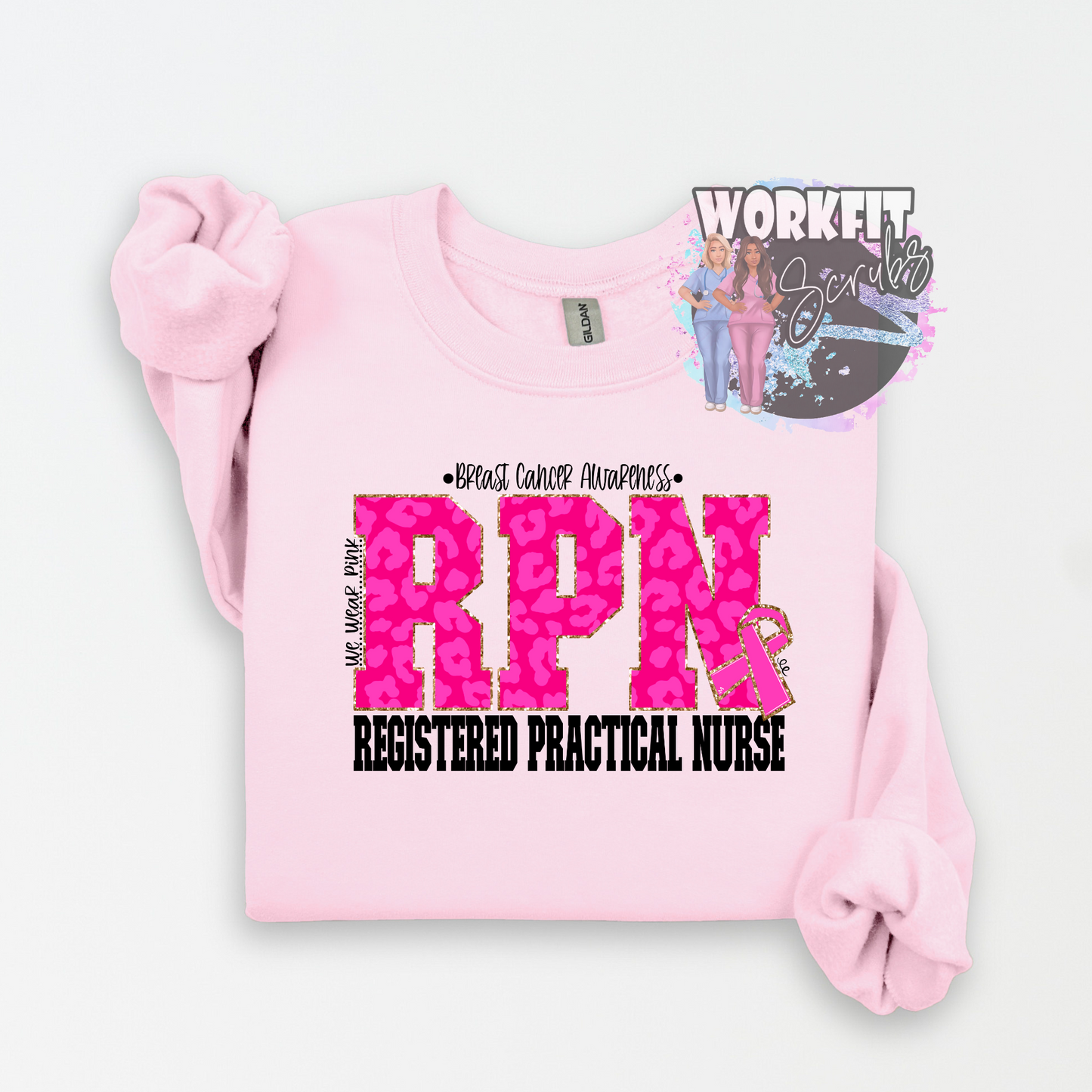 RPN/ RN Pink Breast Cancer awareness Crewnecks