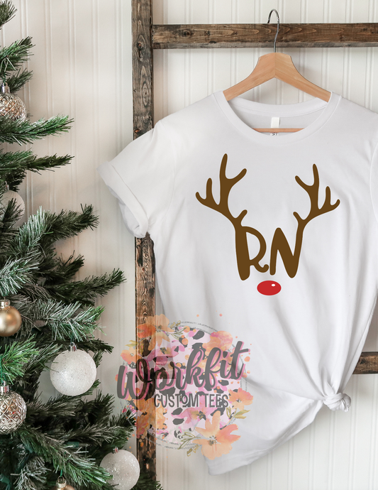 RN Reindeer Holiday Tee
