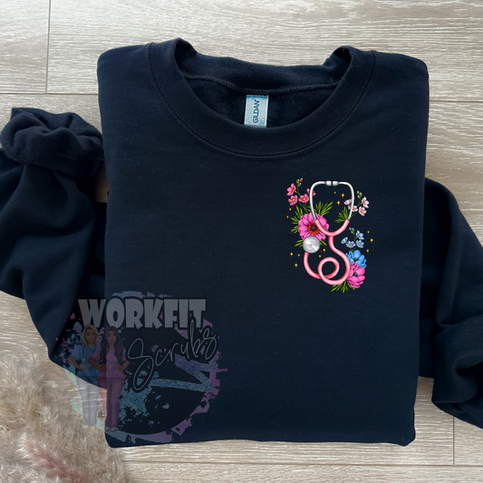 Pink Stethoscope Pocket Crew