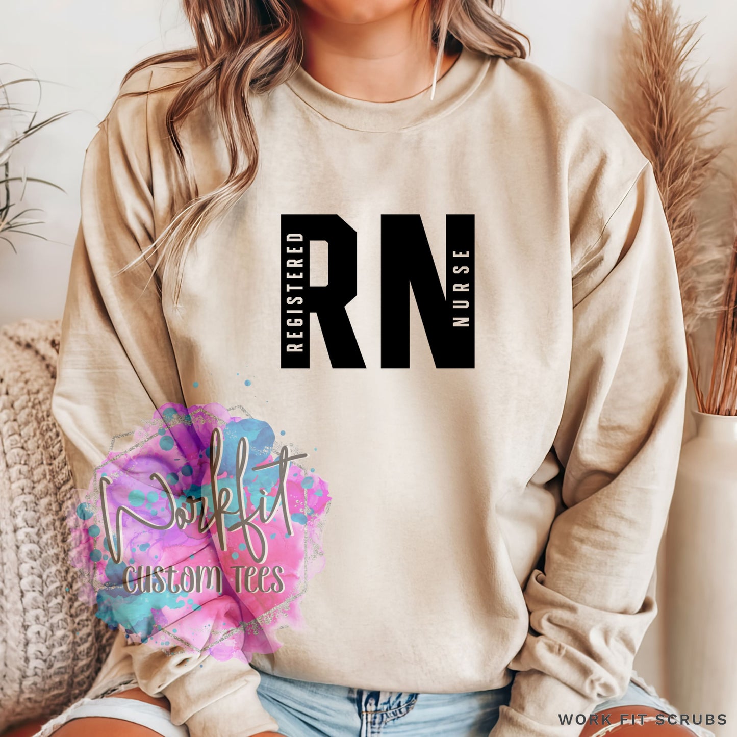 Work Fit Scrubs - RN Crewneck.