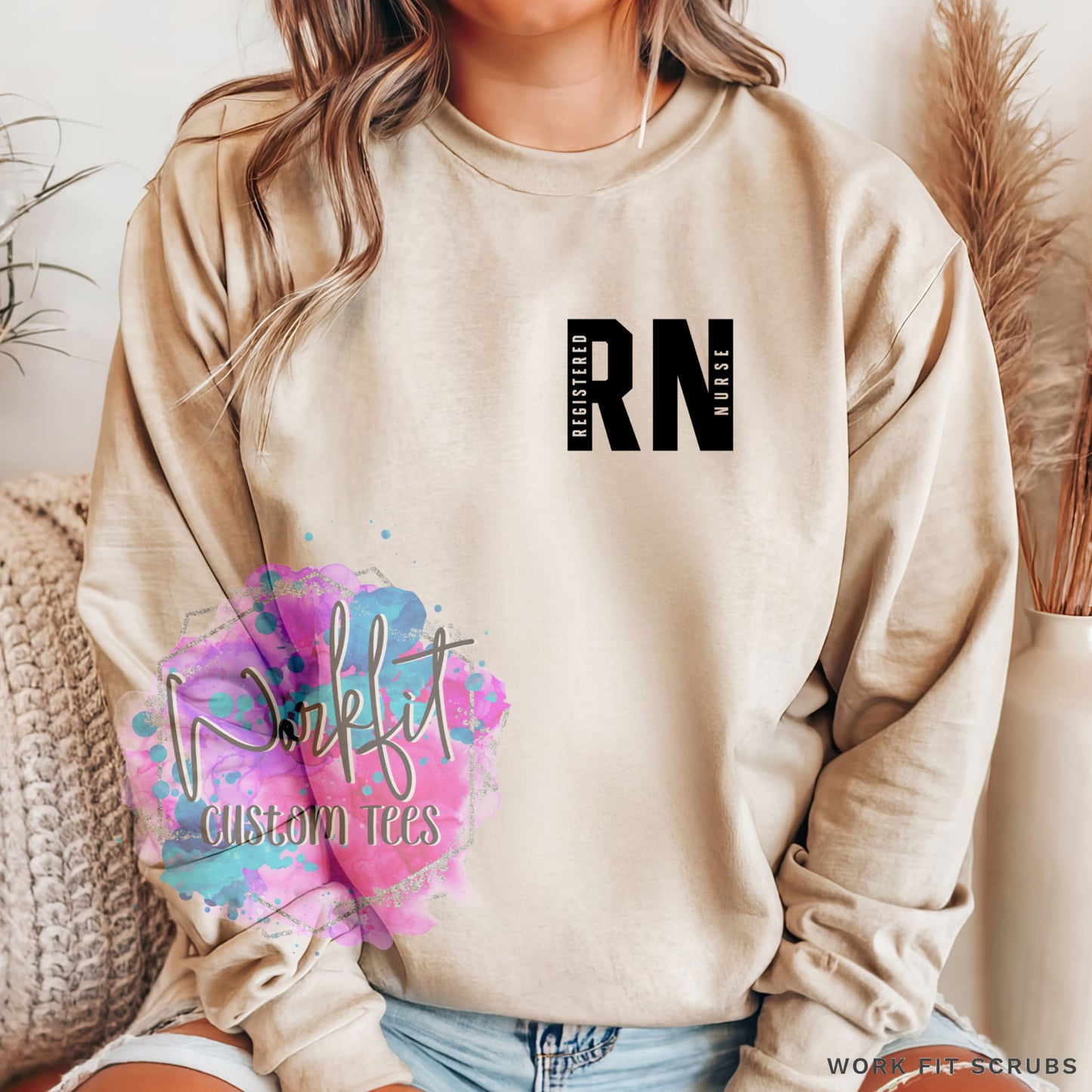 Work Fit Scrubs - RN Crewneck.